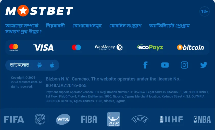 Payments options at Mostbet